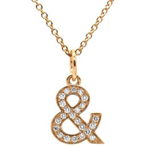 ティファニー Tiffany & Co ネックレス アンパサンド パヴェダイヤモンド ローズゴールド T&Co. Au750 18K ローズゴールド 【中古】中古美品
