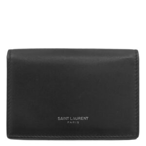 サンローラン SAINT LAURENT カードケース ビジネス カードケース レザー ブラック シルバー金具 黒 カード入れ 名刺入れ 469338 【箱】 【中古】