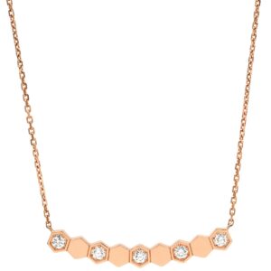 ショーメ CHAUMET ネックレス ビー ドゥ ショーメ ハニカム ピンクゴールド Bee My Love 5P 5石 5粒 ダイヤモンド 083983 【中古】新品同様品