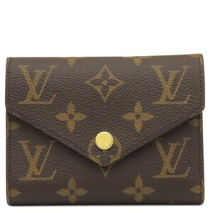 【SALE】 ルイヴィトン LOUIS VUITTON 三つ折り財布 ポルトフォイユ ヴィクトリーヌ モノグラムキャンバス フューシャ ゴールド金具 茶 ピンク M41938 RFID 【箱】 【中古】
