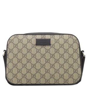 グッチ GUCCI ショルダーバッグ GGスプリーム カメラ ショルダー GGスプリームキャンバス レザー ベージュ×ブラック シルバー金具 779880 【保存袋】 【中古】