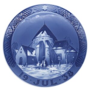ロイヤルコペンハーゲン ROYAL COPENHAGEN 食器 イヤープレート 1930年代 陶磁器 ブルー×ホワイト ヴィンテージ 北欧 飾り皿 絵皿 1938年 【中古】中古美品