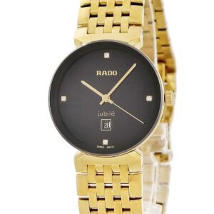 ラドー RADO フローレンス クラシック ダイヤモンド R48915703 未使用 純正ダイヤ PVDコーティング レディース 腕時計クオーツ ブラック 【中古】