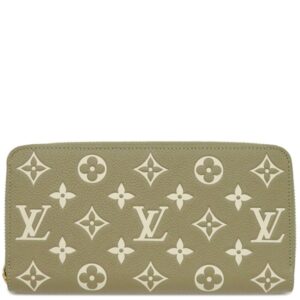 ルイヴィトン LOUIS VUITTON 長財布 ジッピー ウォレット モノグラムアンプラント カーキ×ベージュ ゴールド金具 ラウンドファスナー バイカラー M81280 RFID 【箱】 【中古】