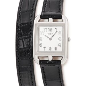 エルメス HERMES ケープコッド ドゥブルトゥール CC1.210a 040247WW00 シルバー アラビア スクエア 二重 レディース 腕時計クオーツ シルバー 【中古】
