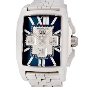 ブライトリング BREITLING ベントレー フライングB クロノグラフ A44365 角型 青 バー ビッグデイト メンズ 腕時計自動巻き ブルー 【中古】中古美品
