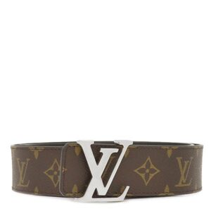 【★3％OFFクーポン】ルイヴィトン LOUIS VUITTON ベルト LV イニシャル 85/34 モノグラムキャンバス レザー モノグラム シルバー金具 黒 リバーシブル M9821 CA4120 【中古】中古美品