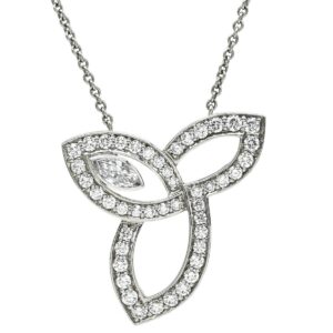 ハリーウィンストン Harry Winston ネックレス リリークラスター プラチナシルバー ダイヤ マーキス ブリリアントカット プラチナ PEDPMORFLC 【箱】 【中古】中古品