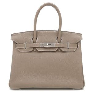 エルメス HERMES ハンドバッグ バーキン30 トリヨンクレマンス エトゥープ シルバー金具 グレージュ □N刻印 【箱】 【中古】