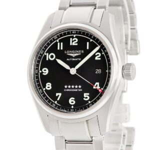 ロンジン LONGINES スピリット L3.810.4.53.6 ブラック デイト アラビア クロノメーター メンズ 腕時計自動巻き ブラック 【中古】