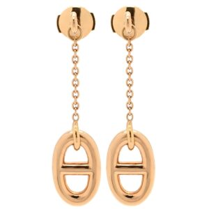 エルメス HERMES ピアス ファランドール PM ピンクゴールド K18PG Au750 18K 18金 ドロップ スイング チェーン シェーヌ・ダンクル 【中古】