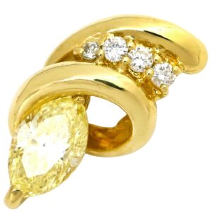 ペンダントトップ イエローダイヤ 0.441ct イエローゴールド ネックレストップ Au750 18K 【中古】中古美品