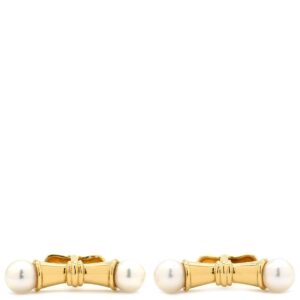 タサキ TASAKI カフス パール カフリンクス パールホワイト×イエローゴールド 真珠 2P 18K 750YG 【中古】中古美品