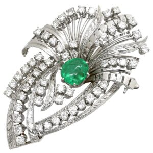 ミキモト MIKIMOTO ブローチ エメラルド ダイヤ グリーン×ホワイトゴールド MIKIMOTO 14K 14金 ペンダントトップ 【中古】中古品