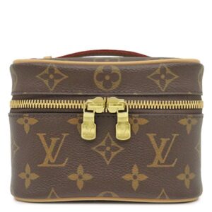【★3％OFFクーポン】ルイヴィトン LOUIS VUITTON ポーチ ニース ナノ モノグラムキャンバス モノグラム ゴールド金具 茶 バニティ メイクポーチ 化粧ポーチ M44936 PL4270 【保存袋】 【中古】新品同様品