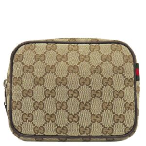 グッチ GUCCI ショルダーバッグ GGキャンバス ミニ GGキャンバス レザー ベージュ×ブラウン シルバー金具 834268 【箱】 【中古】