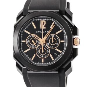 ブルガリ BVLGARI オクト ウルトラネロ クロノグラフ BGO41SCH 102630 K18PG×SS コンビ ブラック DLC デイト メンズ 腕時計自動巻き ブラック 【中古】中古美品
