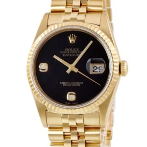 ロレックス ROLEX デイトジャスト 16238 2BR L番 K18YG無垢 純正ダイヤ オニキス 黒 ジュビリーブレス メンズ 腕時計自動巻き ブラック 【中古】中古美品