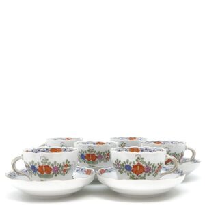 マイセン MEISSEN 食器 インドの華 カップ＆ソーサー 6客セット 陶磁器 ホワイト×マルチカラー×ゴールド 白 コーヒー ティー 【箱】 【中古】中古美品