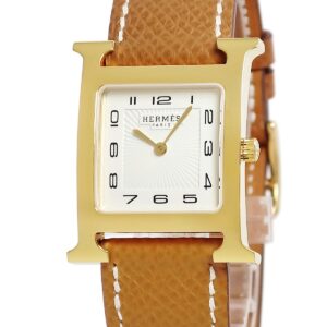 エルメス HERMES Hウォッチ MM HH1.510 H型 白 ホワイト アラビア ギョウシェ メンズ レディース 腕時計クオーツ ホワイト 【中古】