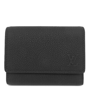 ルイヴィトン LOUIS VUITTON 三つ折り財布 ヴィクター ウォレット カーフ ワクシーカーフレザー ノワール シルバー金具 黒 コンパクトウォレット M26250 RFID 【箱】 【中古】新品同様品