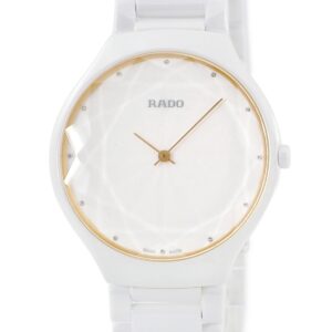 ラドー RADO トゥルー シンライン ジェム リミテッド R27007702 未使用 純正ダイヤ 限定 メンズ レディース 腕時計クオーツ ホワイト 【中古】未使用保管品