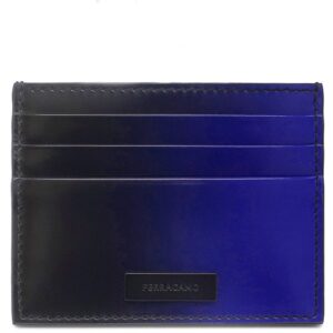 フェラガモ FERRAGAMO カードケース グラデーション カードホルダー レザー ブラック×ブルー 新品 未使用 黒 青 名刺入れ 661201 0764071 【箱】 【新品】