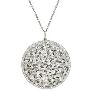 ティファニー Tiffany & Co ネックレス コブルストーン ダイヤ ネックレス プラチナシルバー サークルモチーフ プラチナ900 ダイヤモンド 【箱】 【中古】中古美品