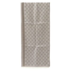 グッチ GUCCI ストール GGライン シルクウール ショール シルク ウール ブラウン シルク 20% ウール 80% GG柄 282390 3G704 【中古】新品同様品