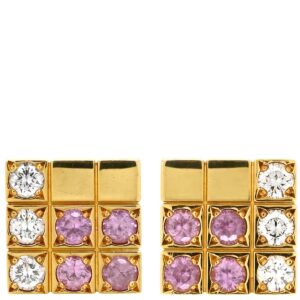 カルティエ Cartier ピアス パイエット ピンク×イエローゴールド 18K 750 YG ダイヤ ピンクサファイア 【中古】中古品
