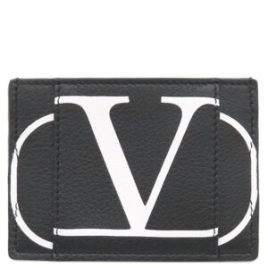 ヴァレンティノ VALENTINO カードケース Vロゴプリント レザー ブラック パスケース 定期入れ 黒 SY9P0655PCR 【箱】 【中古】
