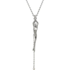 カレライカレラ Carrera y Carrera ネックレス 女神モチーフ ダイヤモンド ペンダント ホワイトゴールド K18WG Au750 ダイヤ 1P 1粒 艶消し加工 【中古】中古美品