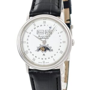 ブランパン BLANCPAIN ヴィルレ ムーンフェイズ トリプルカレンダー 6595-1127-58 OH済 ホワイト 白 メンズ 腕時計自動巻き ホワイト 【中古】