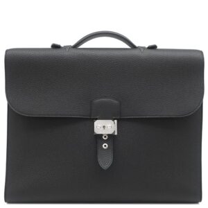 エルメス HERMES ブリーフケース サックアデペッシュ ライト 37 トゴ ブラック マットシルバー金具 黒 ビジネスバッグ 鍵欠品 D 【中古】