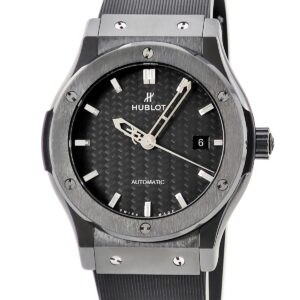 ウブロ HUBLOT クラシック フュージョン ブラックマジック セラミック 542.CM.1770.RX カーボン デイト メンズ 腕時計自動巻き ブラック 【中古】