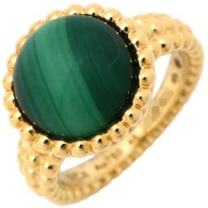 ヴァンクリーフアーペル Van Cleef & Arpels リング 指輪 ペルレ クルール グリーン×イエローゴールド #46(JP6) K18 18K YG マラカイト マット 6号 VCARP4DP46 【箱】 【中古】中古美品