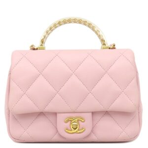 シャネル CHANEL 2WAYバッグ マトラッセ トップハンドル ミニ ラムスキン ベビーピンク ゴールド金具 チェーンショルダー AS4847 ランダムシリアル 【箱】 【中古】新品同様品
