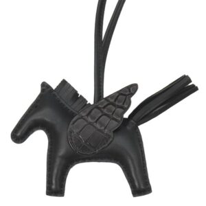 エルメス HERMES バッグチャーム ロデオPM ペガサス タッチ アニョーミロ アリゲーター ブラック 黒 単色 ソーブラック クロコ U 【箱】 【中古】中古美品