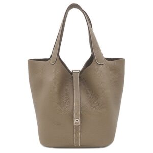 エルメス HERMES ハンドバッグ ピコタンロック MM 22 トリヨンクレマンス エトゥープ シルバー金具 グレージュ 2025年製 K 【保存袋】 【中古】未使用保管品
