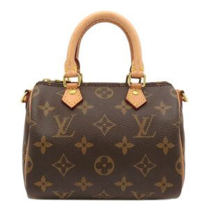 ルイヴィトン LOUIS VUITTON ショルダーバッグ ナノ スピーディ モノグラムキャンバス モノグラム ゴールド金具 茶 ミニショルダー M61252 TY1210 【中古】