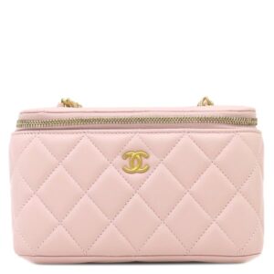 シャネル CHANEL ショルダーバッグ バニティ チェーン ショルダー レザー ピンク マットゴールド金具 CCロゴ ココボール ランダムシリアル 【箱】 【中古】