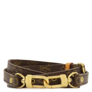 ルイヴィトン LOUIS VUITTON ショルダーストラップ モノグラム ショルダーストラップ モノグラムキャンバス モノグラム ゴールド金具 茶 約119cm 【中古】中古美品