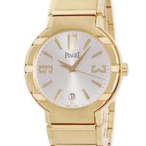 ピアジェ PIAGET ポロ G0A26021 27700 K18YG無垢 デイト アラビア バー シルバー サンレイ メンズ 腕時計自動巻き シルバー 【中古】中古美品