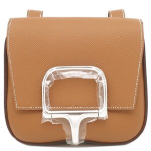 エルメス HERMES ショルダーバッグ デッラ カヴァッレリア ミニ ヴォーエプソン ゴールド シルバー金具 茶 U刻印(2022年製) 【箱】 【中古】未使用保管品