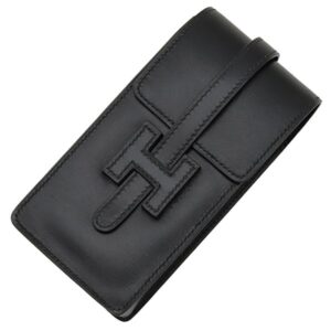 エルメス HERMES ポーチ ジジェ ボックスカーフ ブラック 黒 小物入れ ボックスケース シガレットケース 〇Y刻印 【中古】