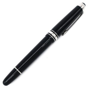 モンブラン Montblanc 万年筆 ユニセフエディション2017 マイスターシュテュック レジン クラシック M メタル プレシャスレジン K14(ペン先) サファイア ブラック×シルバー 【中古】