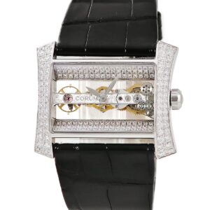 コルム CORUM ゴールデンブリッジ レディ 113.353.69/0081 0019G K18WG無垢 スケルトン 純正ダイヤ レディース 腕時計手巻き シルバー 【中古】中古美品