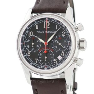ジラールペルゴ GIRARD PERREGAUX ラリー モンテカルロ 1965 クロノグラフ リミテッド 49460-11-611-0 OH済 黒 限定 メンズ 腕時計自動巻き ブラック 【中古】