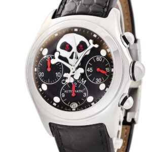 コルム CORUM バブル ジョリーロジャー 285.140.20 クロノグラフ スカル スモールセコンド デイト 限定 メンズ 腕時計自動巻き ブラック 【中古】