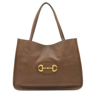 グッチ GUCCI トートバッグ ホースビット 1955 レザー ブラウン ゴールド金具 ハンドバッグ ショルダー 肩掛け 623694 【保存袋】 【中古】